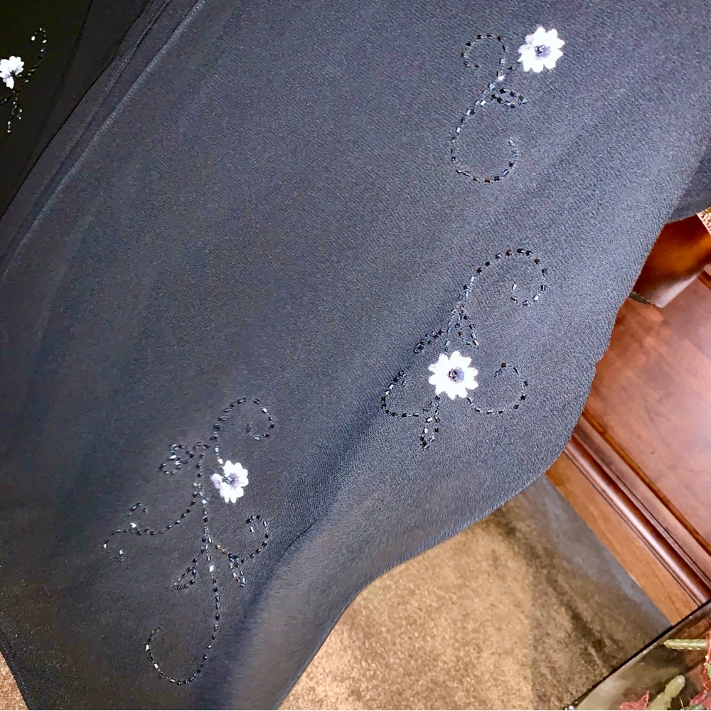 Adrianna Papell Black Embellished Wide Leg Pants - Picture 7 of 14